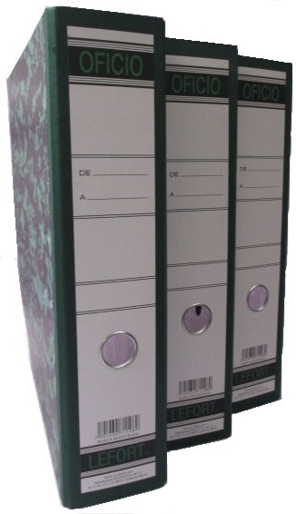 REGISTRADOR LEFORT TAMAÑO OFICIO COLOR VERDE MARMOLEADO