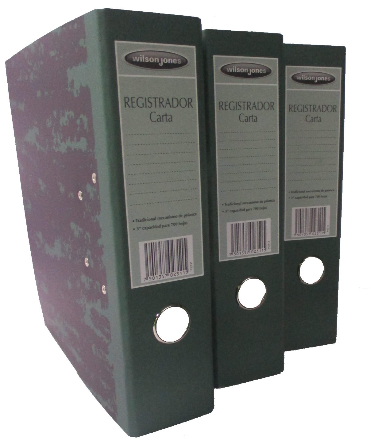 REGISTRADOR WILSON JONES TAMAÑO CARTA COLOR VERDE MARMOLEADO