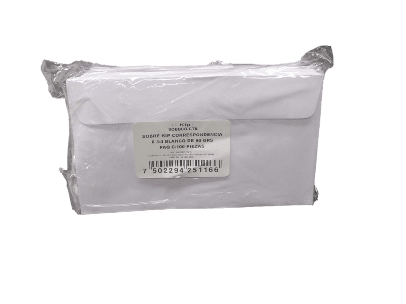 SOBRE BLANCO PARA CORRESPONDENCIA CARTA SIN VENTANA