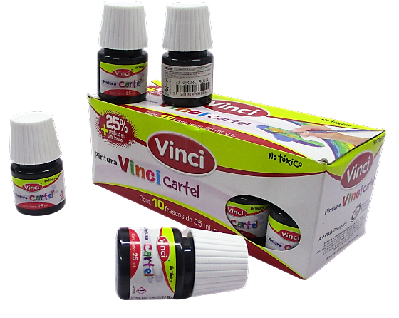 PINTURA VINCI 25ML COLOR NEGRO BUJIA