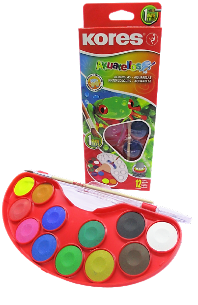 ACUARELAS LAVABLES KORES CON 12