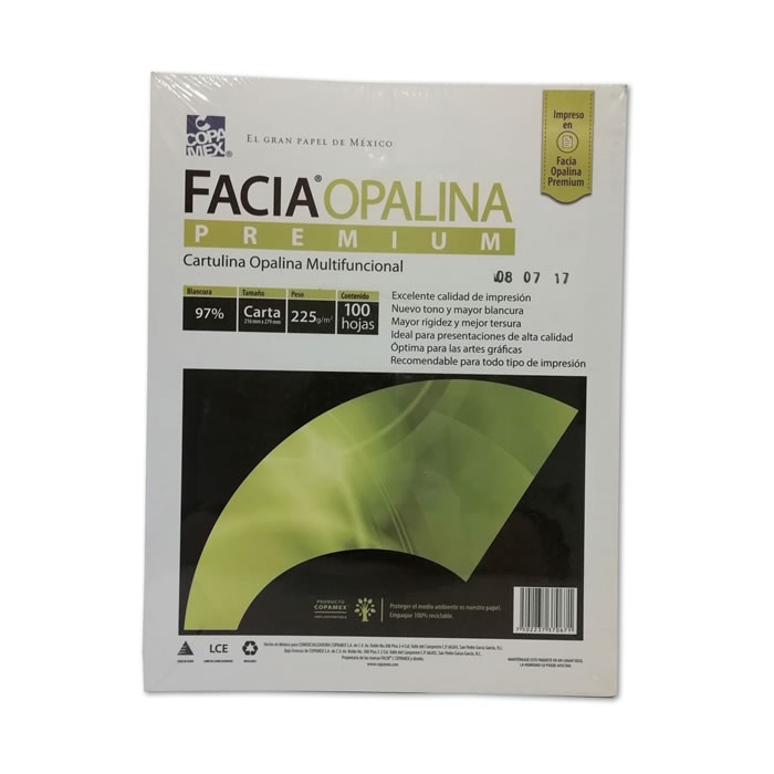 CARTULINA OPALINA BLANCA FACIA BOND