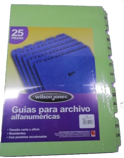 GUIAS PARA ARCHIVO OFICIO ALFABETICAS ACCO