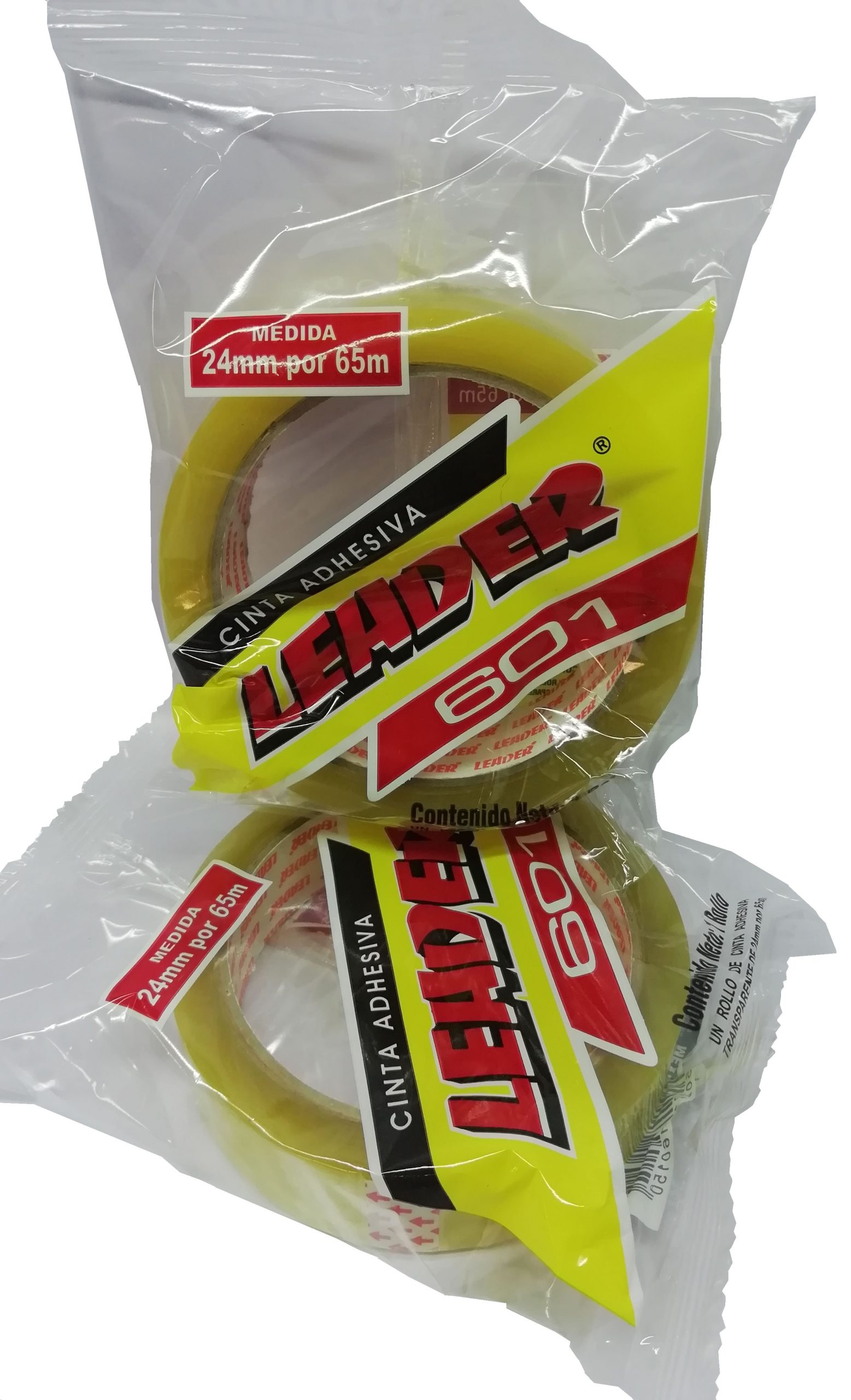 CINTA ADHESIVA TRANSPARENTE LEADER MODELO 601 24 MM X 65 MTS