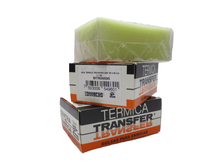 MICA TERMICA TRANSFER MODELO MTR0806595 8 MILESIMAS MEDIDA 65 MM X 95 CM CAJA CON 100 PIEZAS