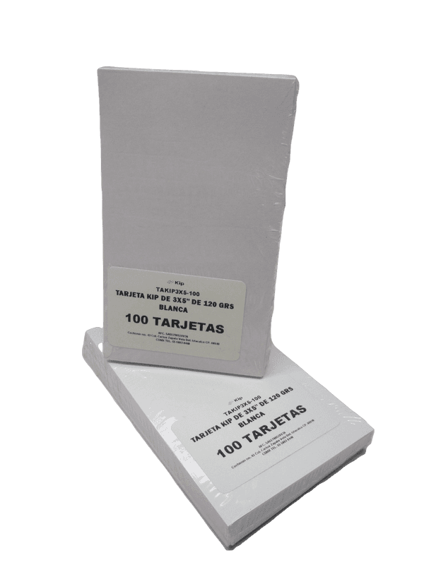 TARJETA BLANCA 3 X 5