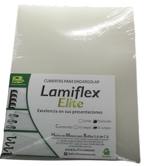 CUBIERTA PLASTICA CARTA CRISTAL CON 50 PIEZAS BOFLEX