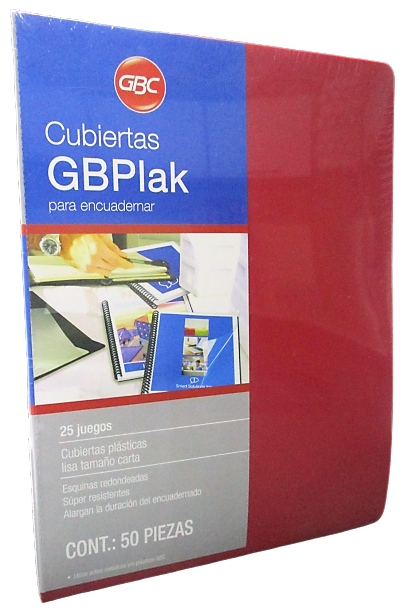 CUBIERTA PLASTICA CARTA GBPLAK ROJO CON 50 PIEZAS