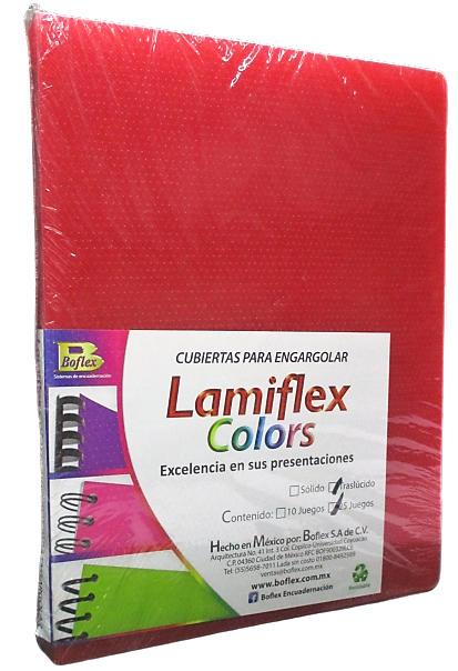 CUBIERTA PLASTICA LAMIFLEX TAMAÑO CARTA ROJO TRASLUCIDO