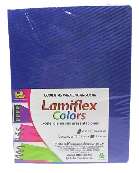 CUBIERTA PLASTICA LAMIFLEX TAMAÑO CARTA AZUL SOLIDO